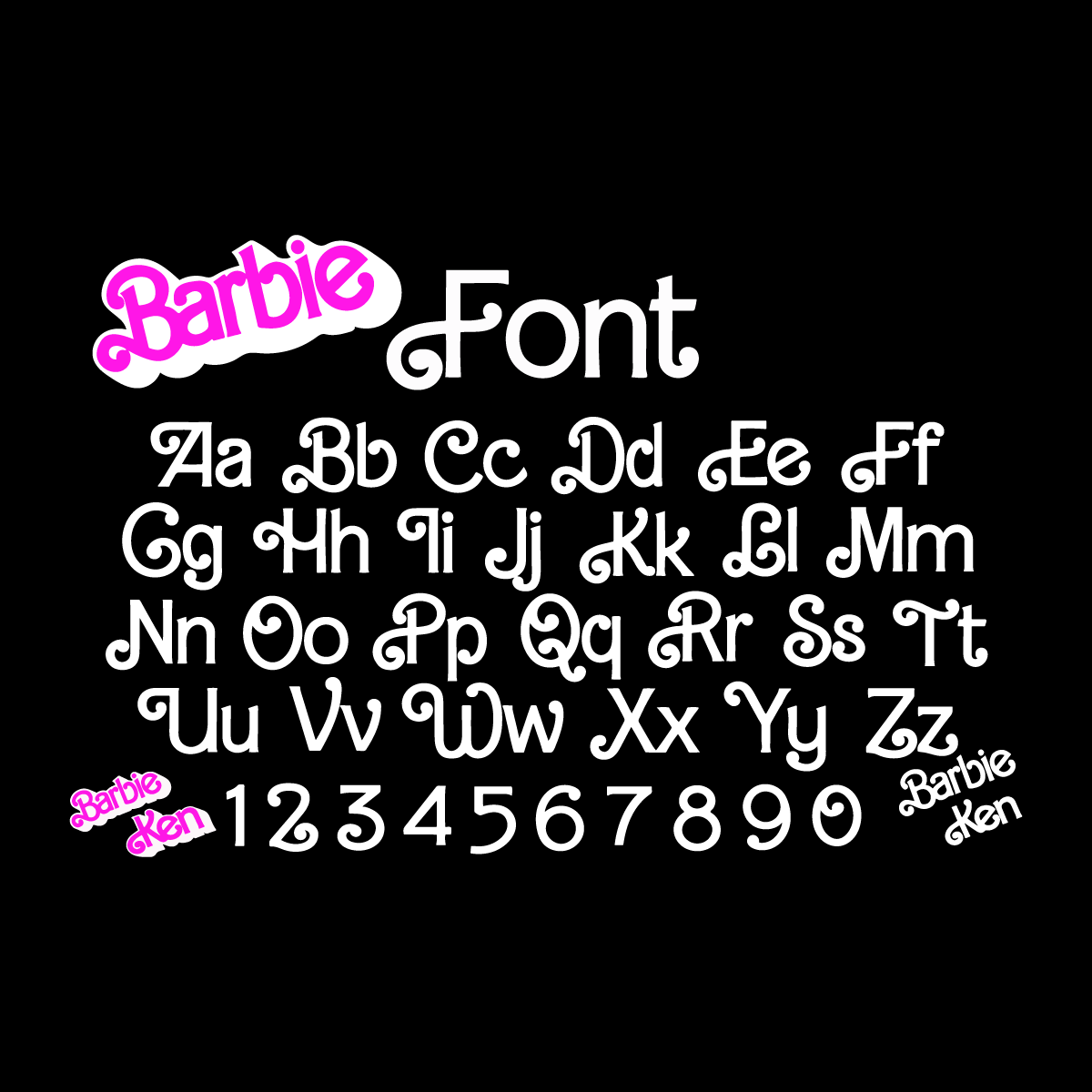Barbie Rhinestone Lettering Retro Barbi Font Letters 1970s 1980s Curls Babe Doll include | Inspire ...
