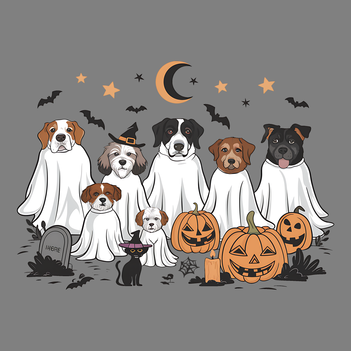 Dog Lover Halloween Ghost Autumn PNG Digital Download Files | Inspire ...