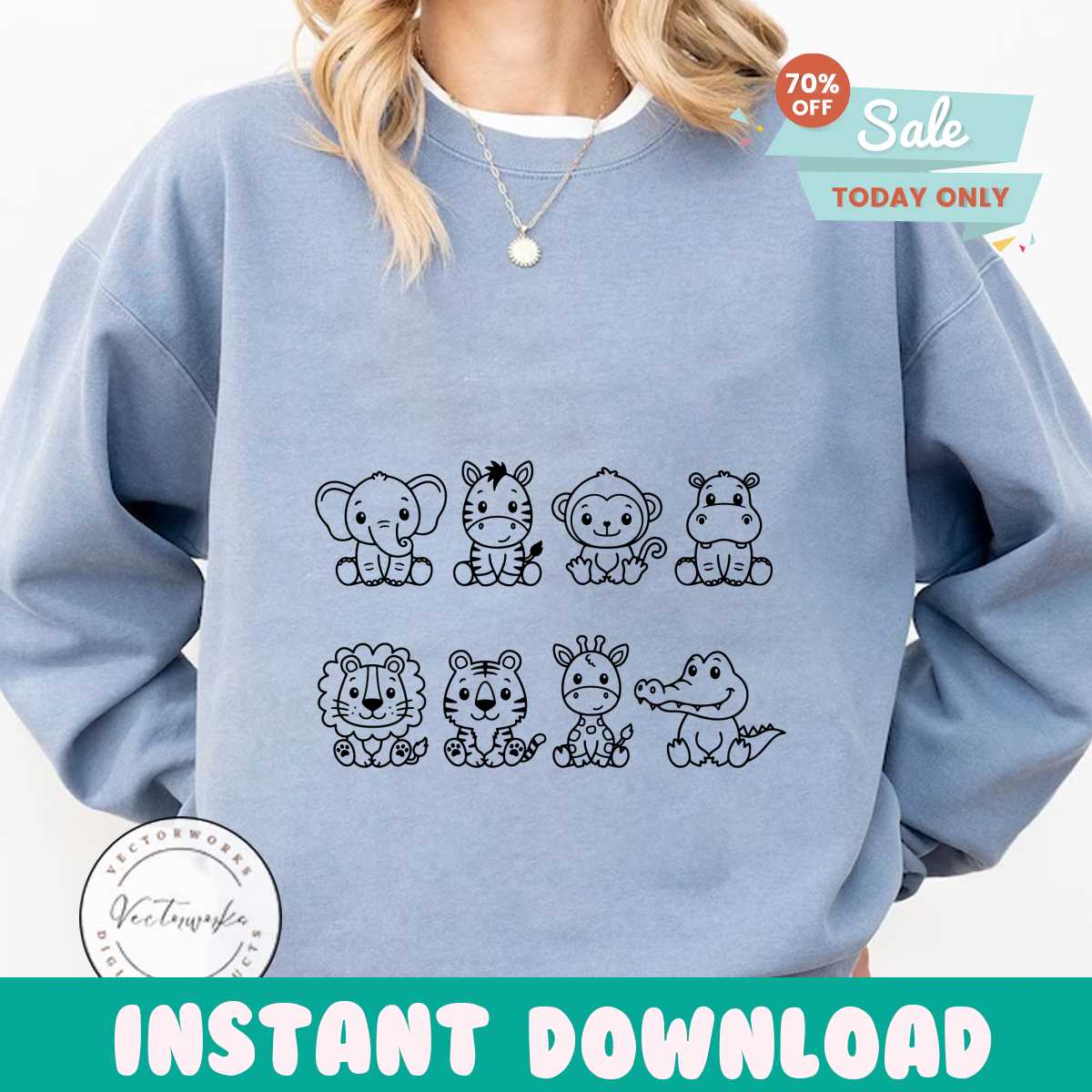 Safari animals outline SVG Cute african jungle animal cut fi | Inspire ...