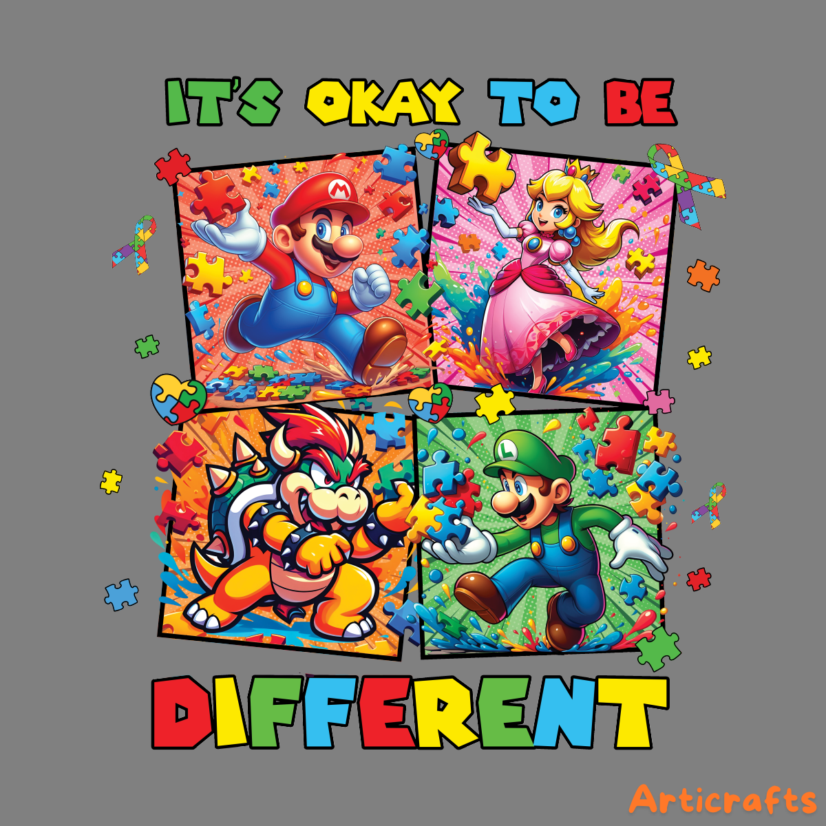 Okay Mario Its Okay To Be Different Mario Characters PNG | Inspire Uplift