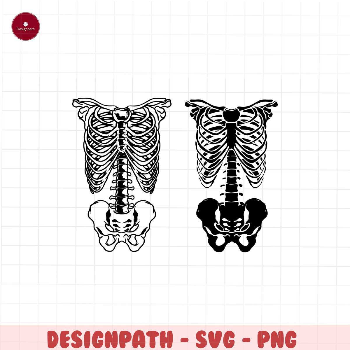 Skeleton Rib Cage SVG | Ribcage svg file | Skeleton Svg | Ha - Inspire ...