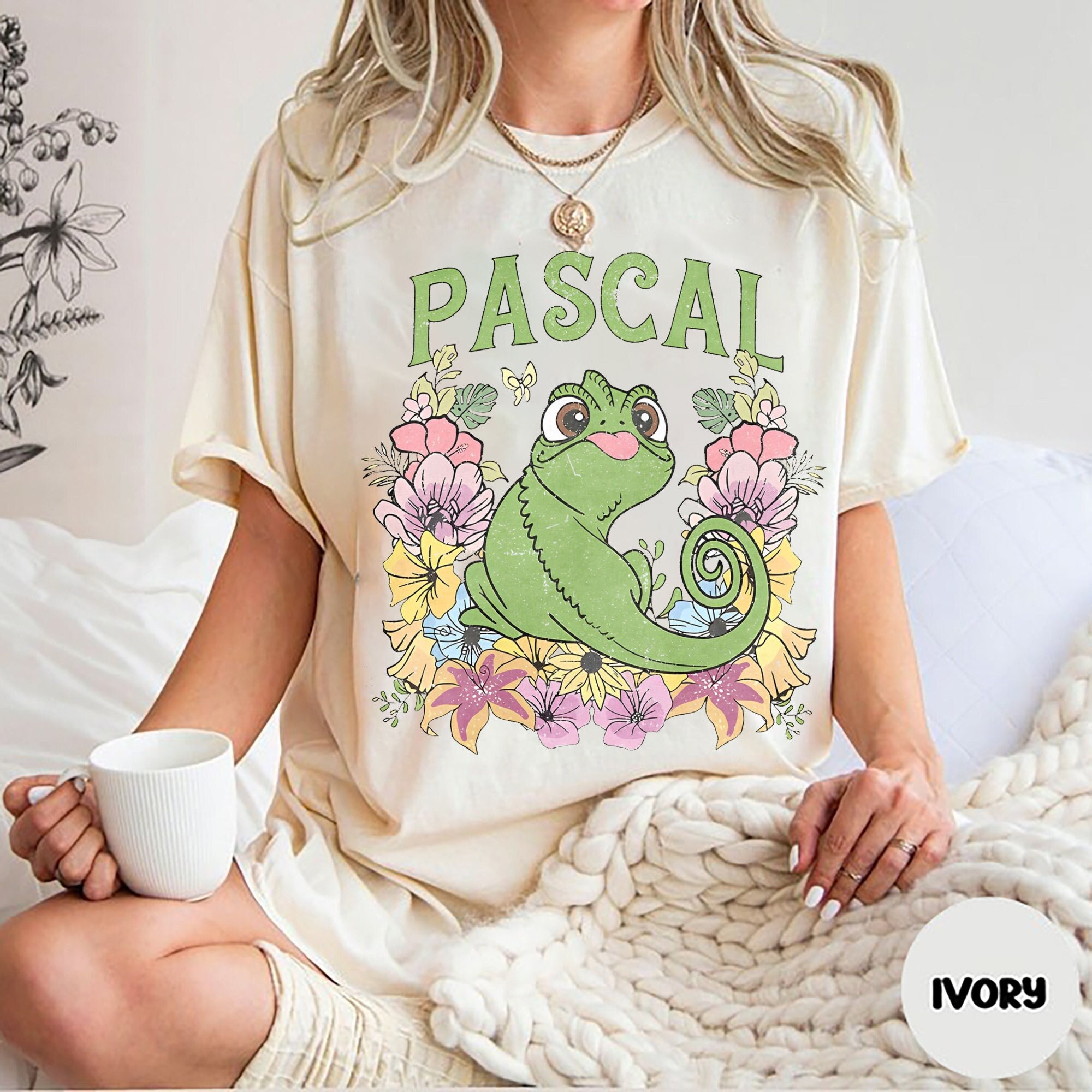 Comfort Color Retro Disney Pascal Floral Shirt, Rapunzel Pri - Inspire ...