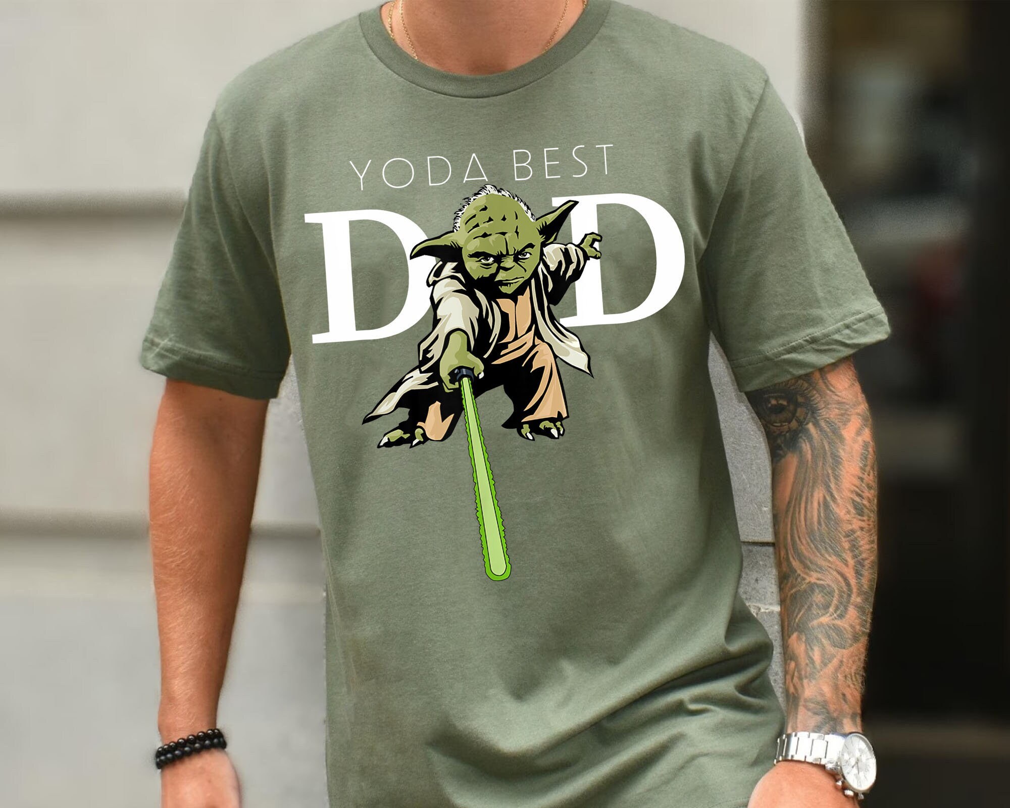 Yoda With Lightsaber Long Sleeve Shirt, Kid's Boy, 146-152, Years 10 To 12, Green main image 1
