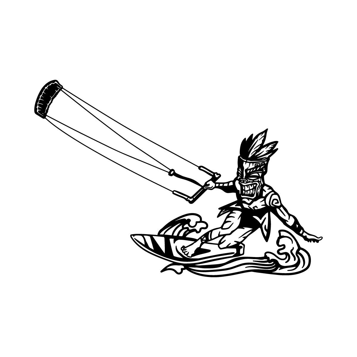 Kiteman Svg Tiki Man Kitesurfing SVG Digital Download Files - Inspire Uplift