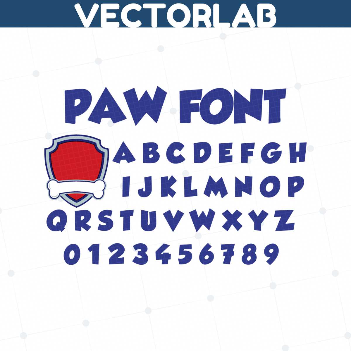 Paw font svg, paw font cricut, patrol font silhouette, Blue | Inspire ...