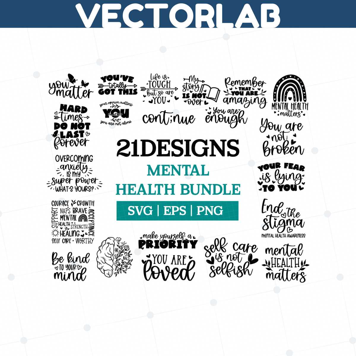 Mental Health SVG Bundle, Inspirational svg, Positive SVG, M | Inspire ...