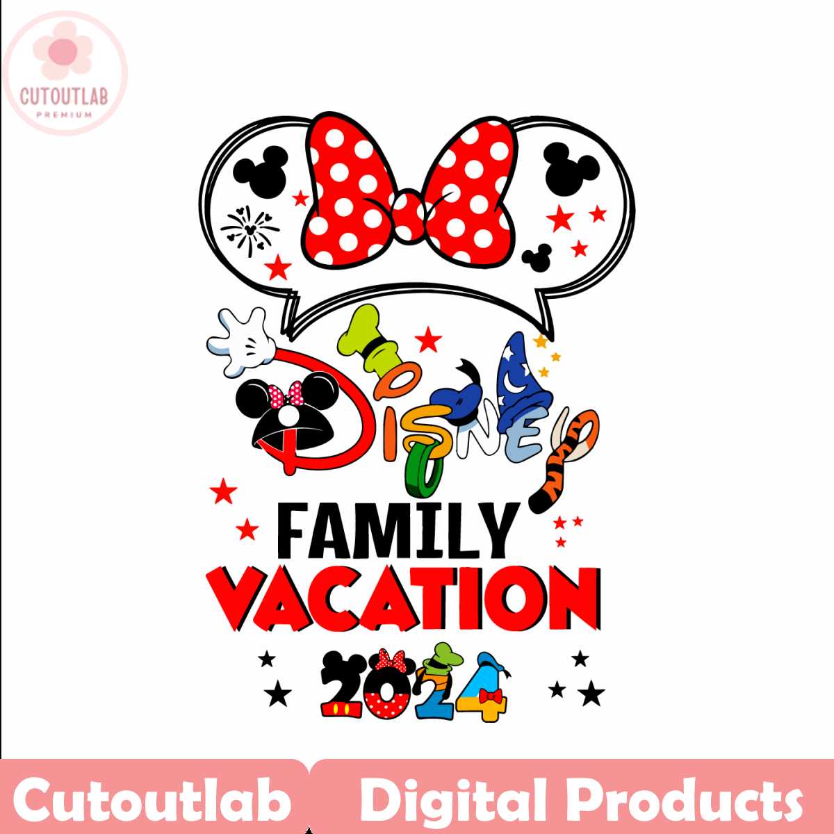 Disney Family Vacation 2024 Minnie Head SVG | Inspire Uplift