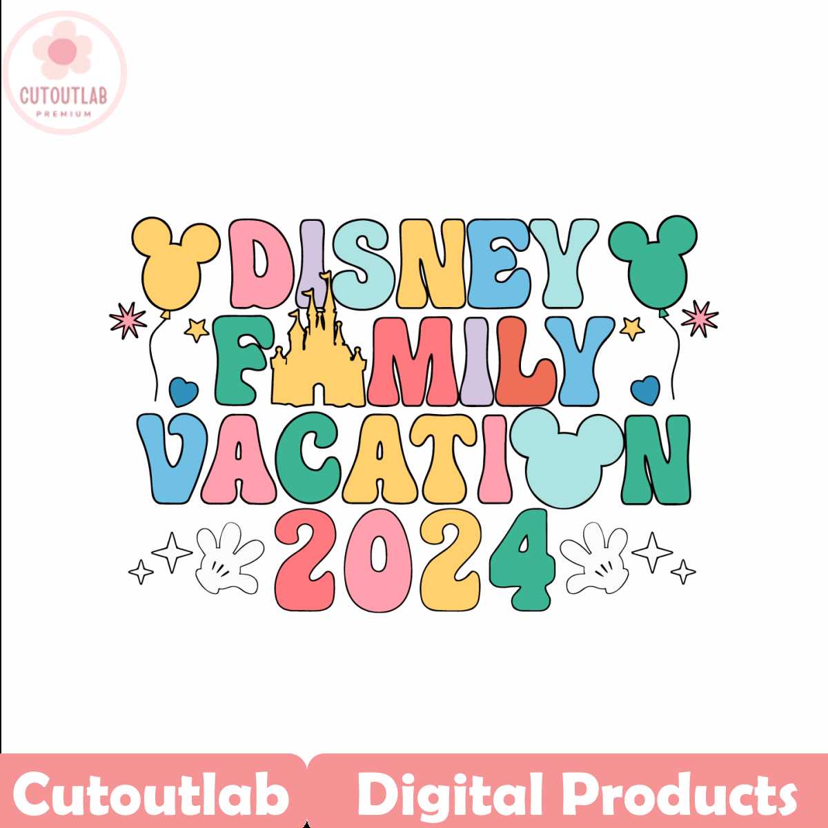 Retro Disney Family Vacation 2024 Castle SVG | Inspire Uplift