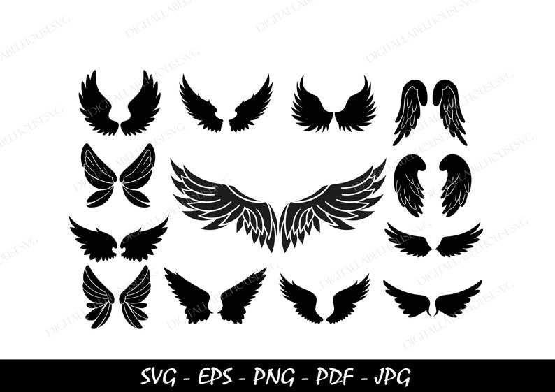 Angel Wings Svg, Angel Wings Silhouette, Wings Svg, Angel Wi - Inspire