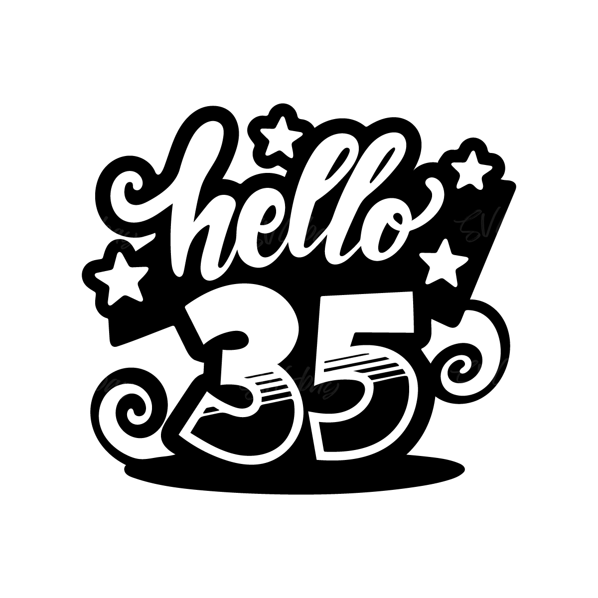 SVG 35th Birthday hello 35 svg files for Cricut. Birthday Gi | Inspire ...