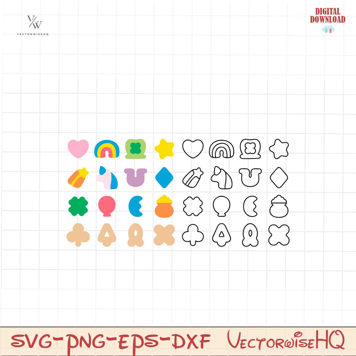 Lucky Charms | png svg pdf | Digital Download | Clipart Desi | Inspire ...