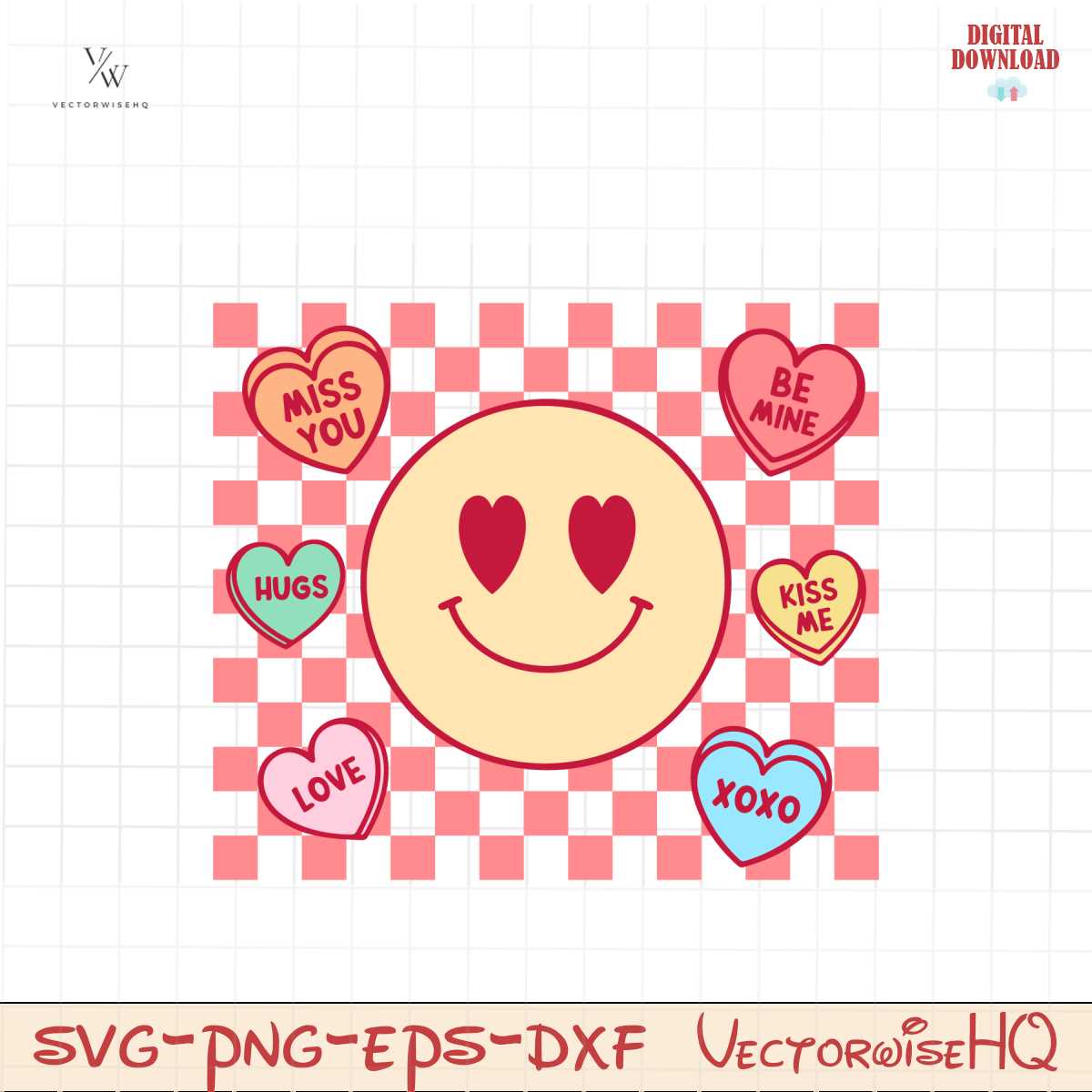 Heart Smiley Face Svg, Smiley Face Svg, Happy Valentines Svg | Inspire ...