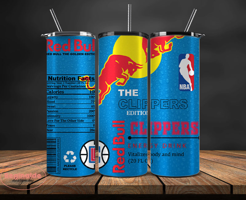 Clipper Wraps LA Clippers Tumbler Wraps, NBA Red Bull Tumbler Wrap 36 | Inspire Uplift