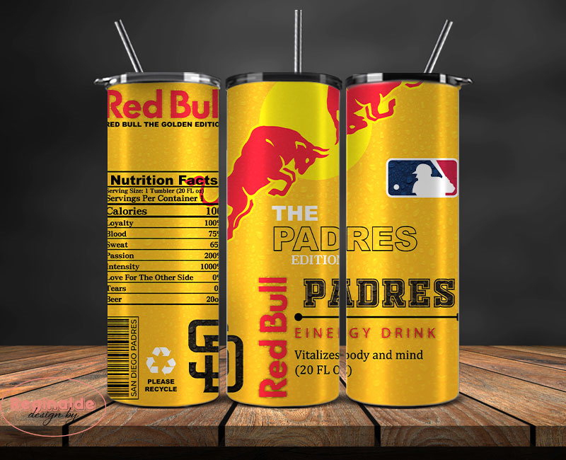 San Diego Padres Tumbler Wraps, MLB Red Bull Tumbler Wrap 92 | Inspire ...