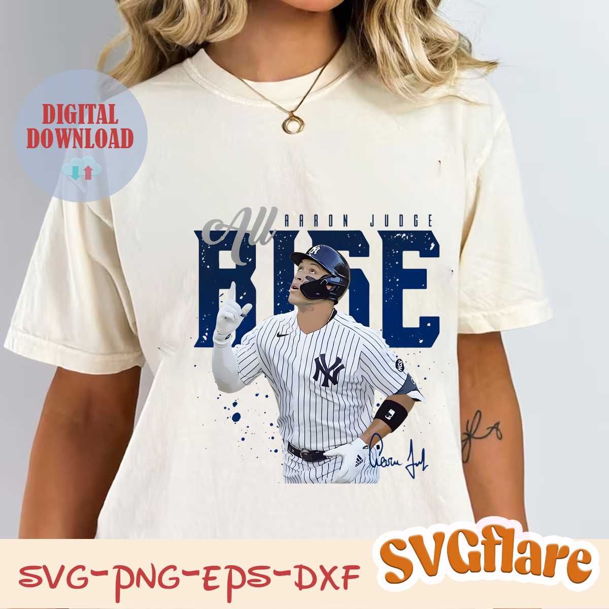 All Rise Aaron Judge NY Yankees T Shirt Design. PNG Digital | Inspire ...