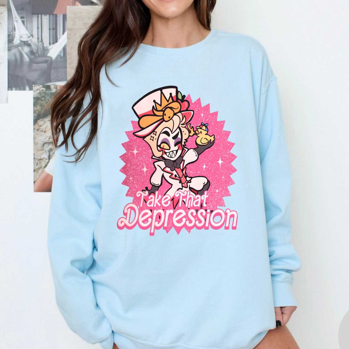 Lucifer Hazbin Hotel Take That Depression PNG Inspire Uplift