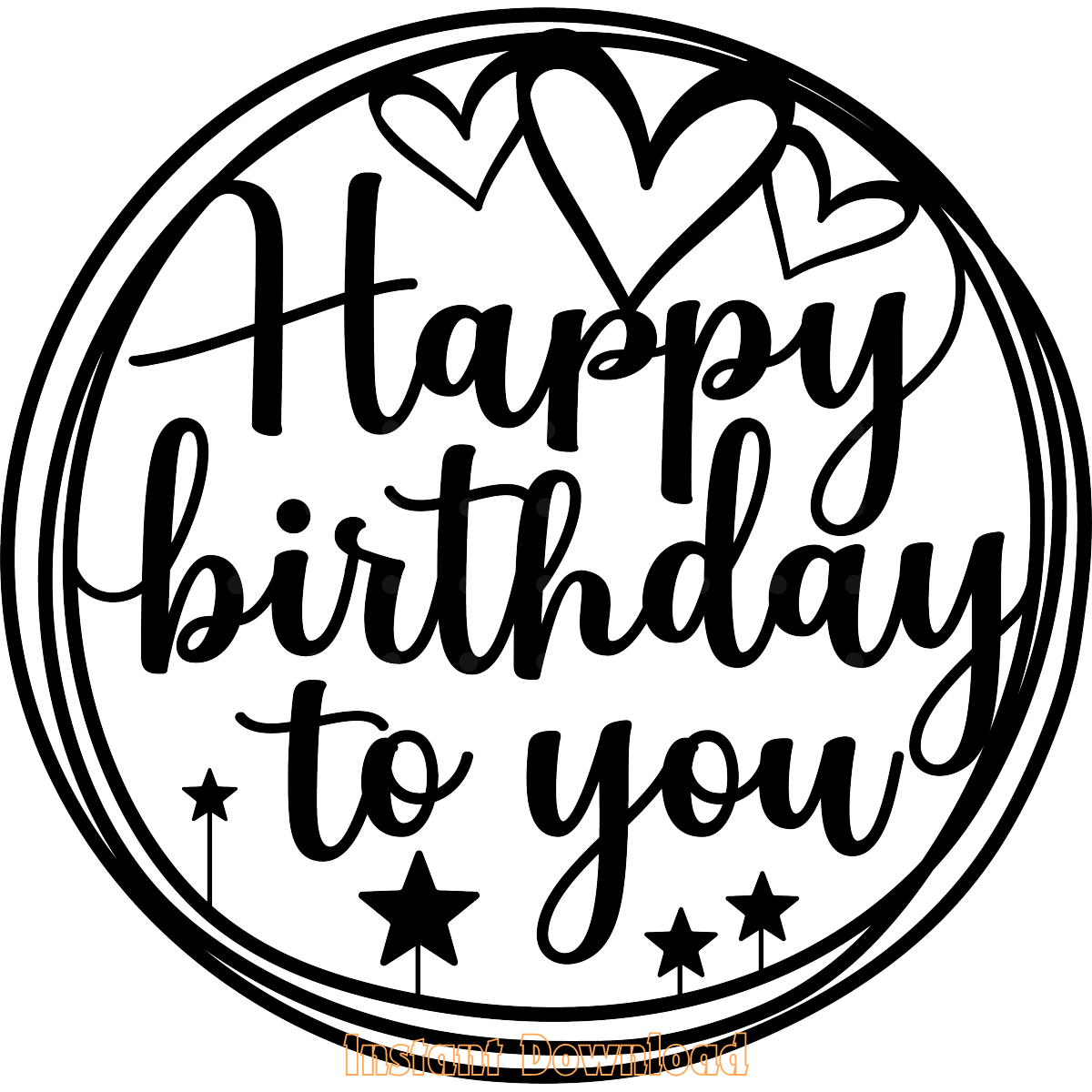 Happy Birthday SVG PNG DXF JPG Digital Download Files | Inspire Uplift