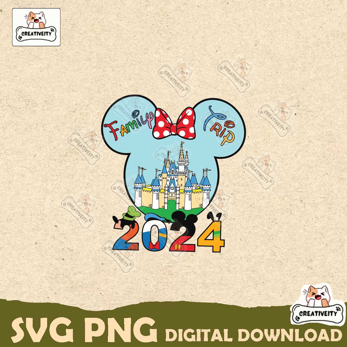 Retro Family Trip 2024 Disney Castle SVG | Inspire Uplift