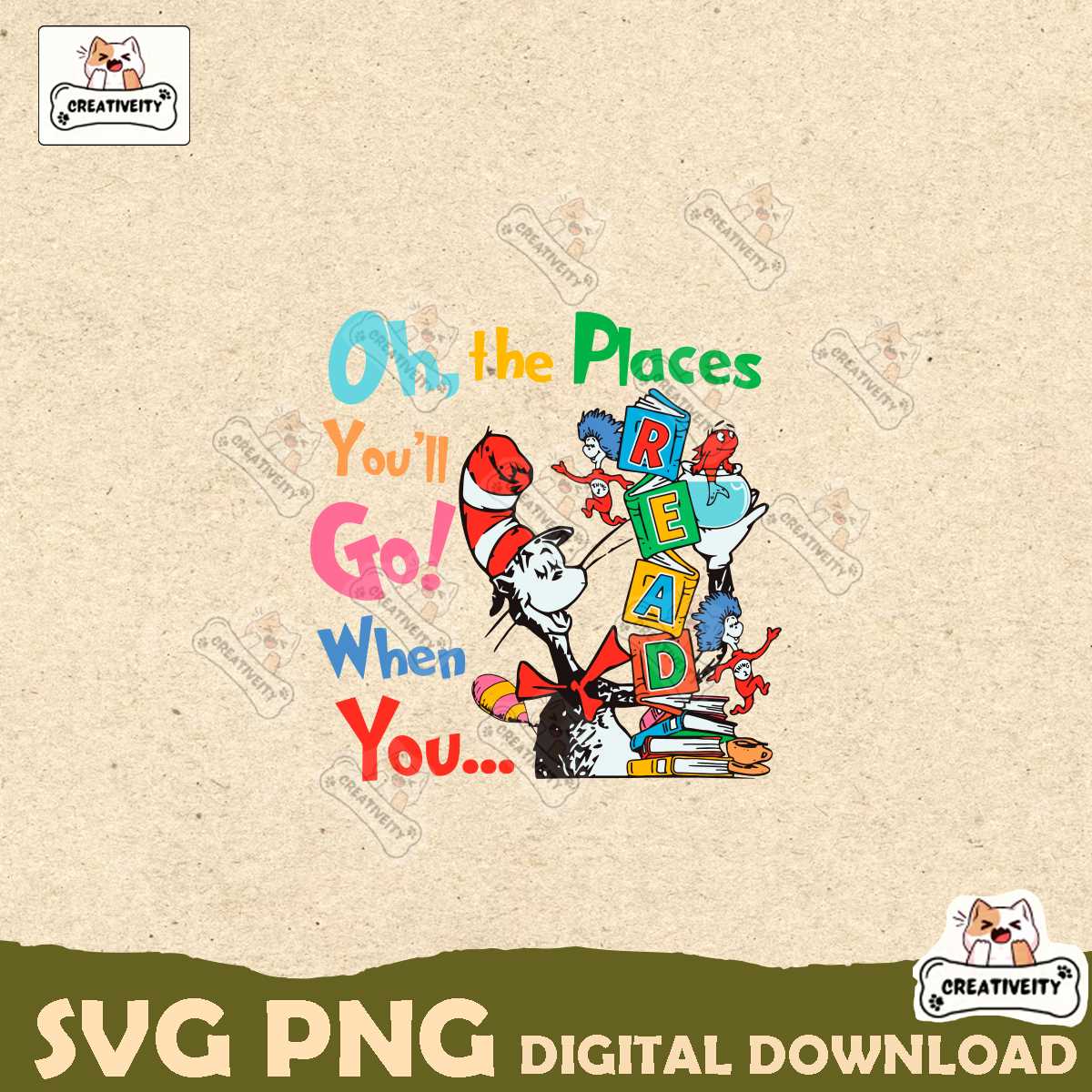 Funny The Places You Will Go When You Read SVG | Inspire Uplift