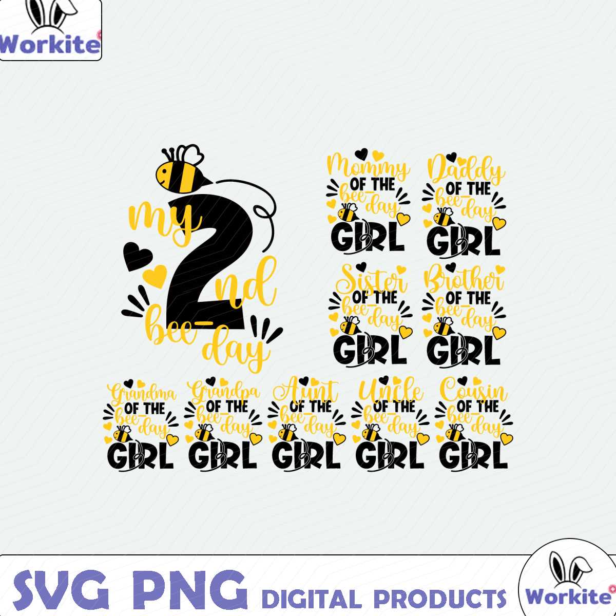 My 2nd Bee-Day, Matching Family Bee Theme Birthday, Family M | Inspire ...