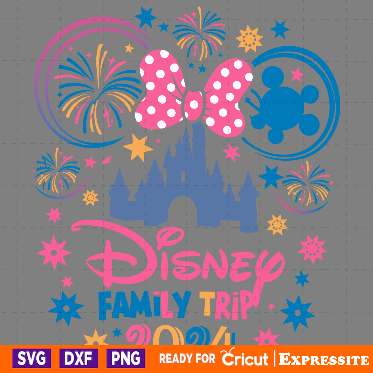 Retro Minnie Head Disney Family Trip 2024 SVG | Inspire Uplift