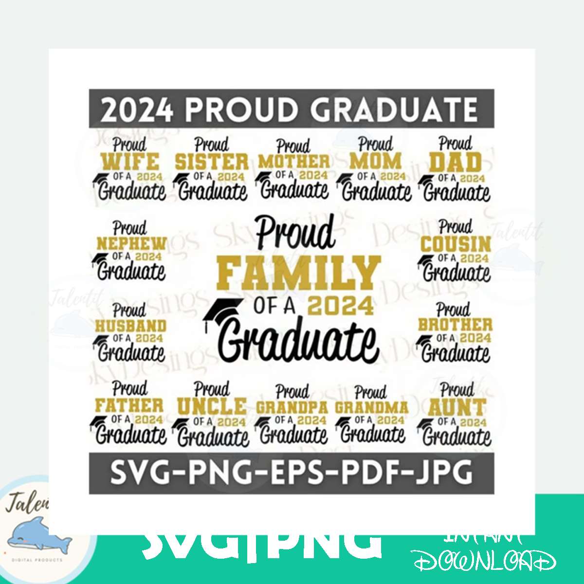 Proud Family of 2024 Graduate SVG, 2024 Graduation Svg Bundl - Inspire ...