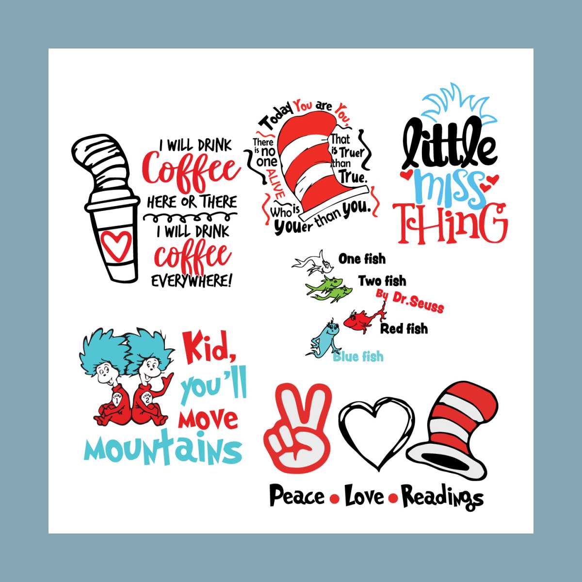 Dr Seuss Cat In The Hat Bundle Svg - Inspire Uplift