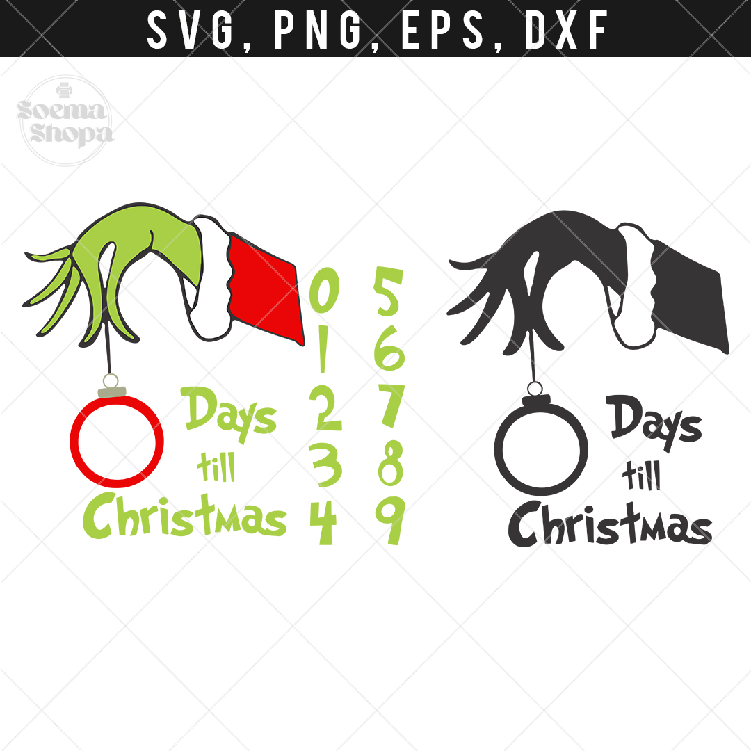 The Grinch Ornament SVG Clipart, Grinch SVG, Number SVG, Com Inspire