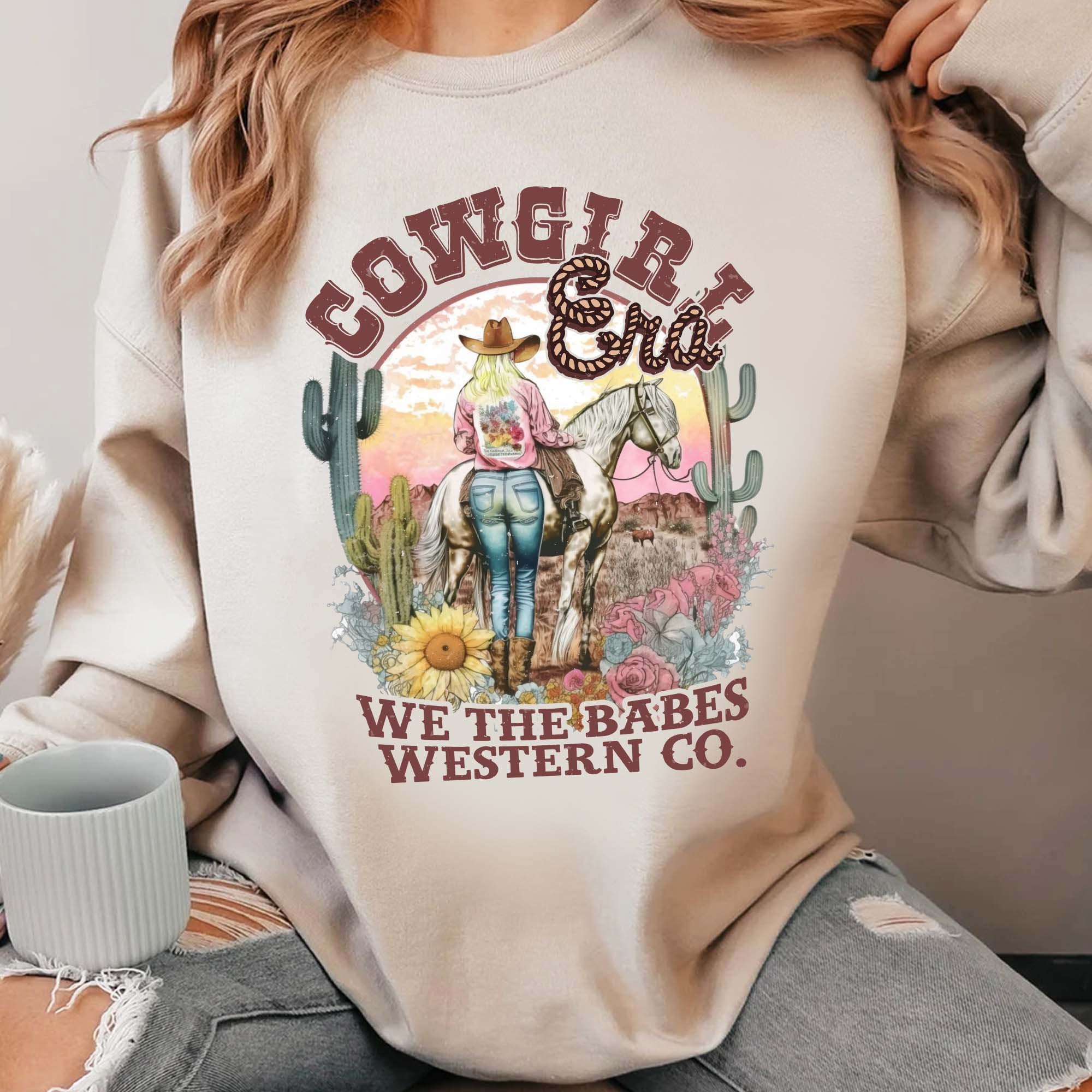 Baha Ranch Vintage Cowgirl Collage Western Puffy Jacket main image 1
