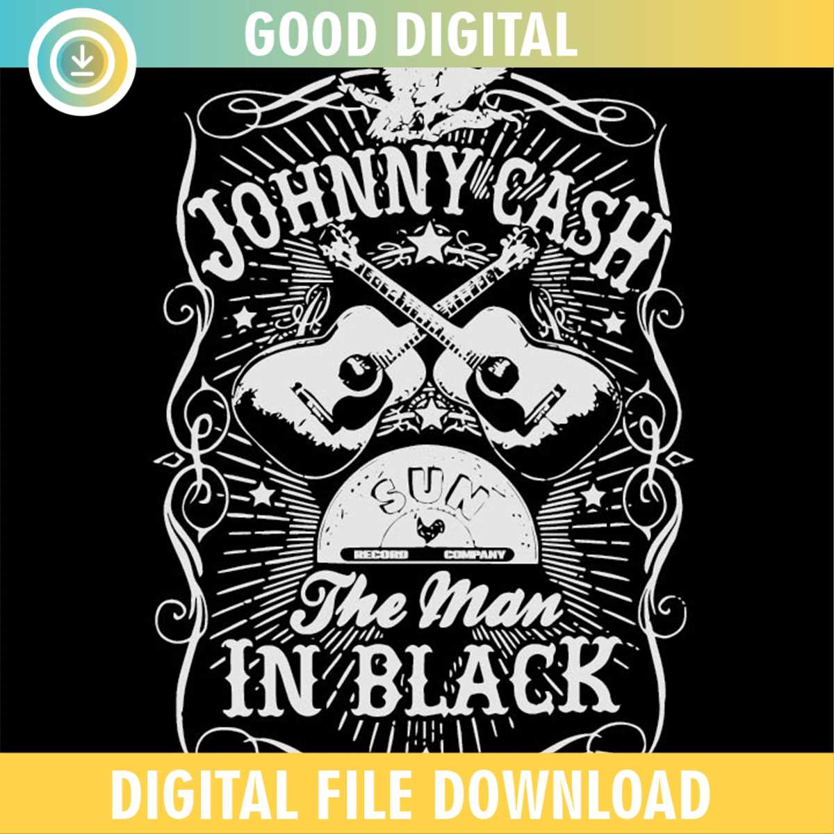 Johnny Cash the man in black svg files for cricut | Inspire Uplift