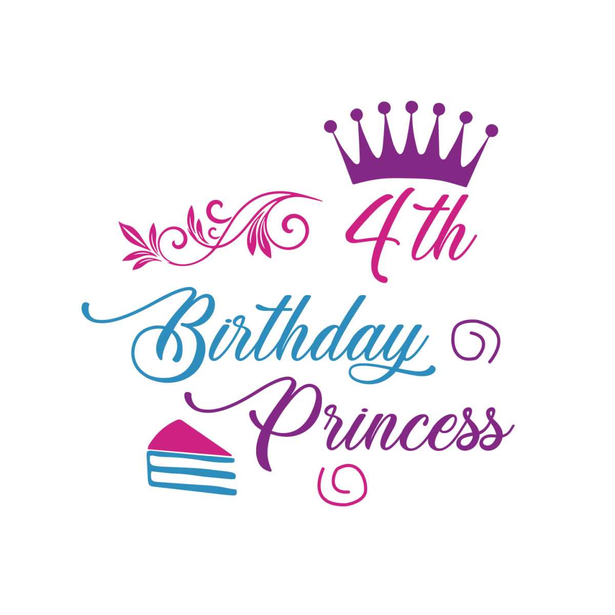 4th Birthday Princess Svg, Birthday Svg, Princess Svg, 4th B | Inspire ...