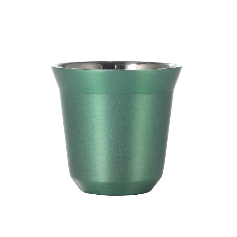 Stylish Stainless Steel Double Layer Coffee Cup High Grade Capsule Water Cup for Hot & Cold Drinks