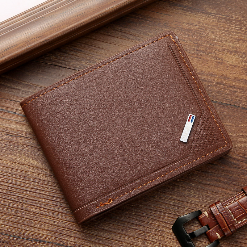 Black Large Capacity Wallet with Multiple Card Slots Two Fold Men's Wallet Thin Male Credit Card Holder