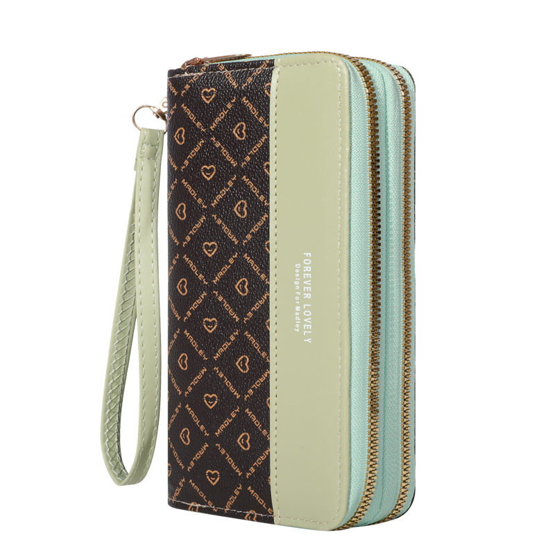 Elegant Large Capacity Wallet Clutch Zippered Card Holder with Multiple Compartments