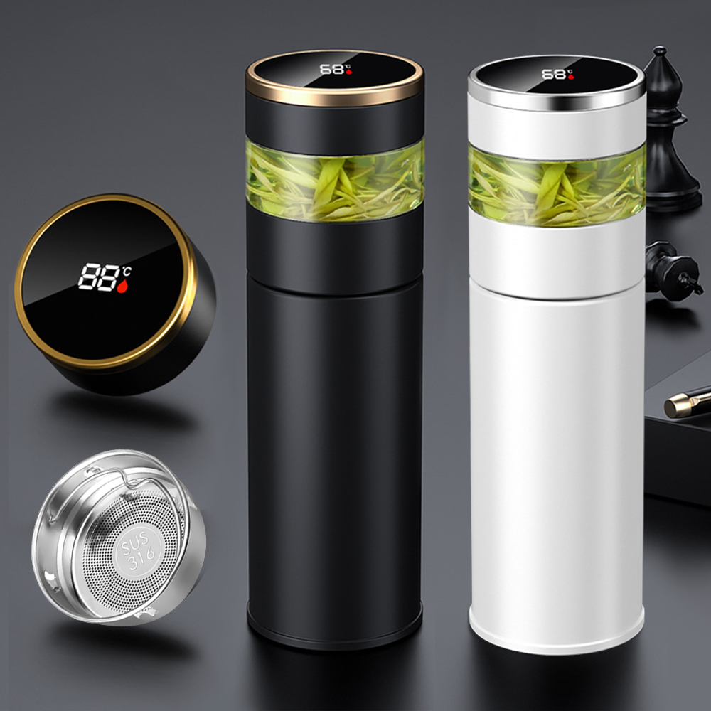 Stainless Steel Tea Thermos with LED Temperature Display | Inspire Uplift