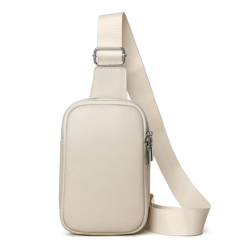 Minimalist Genuine Leather Crossbody Bag Luxury Designer Small Chest Bag for Unisex Daily Travel