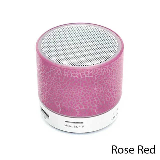 Mini Bluetooth Speaker Wireless Loudspeaker with LED Crack Effect SD Card & USB Subwoofer Portable Design