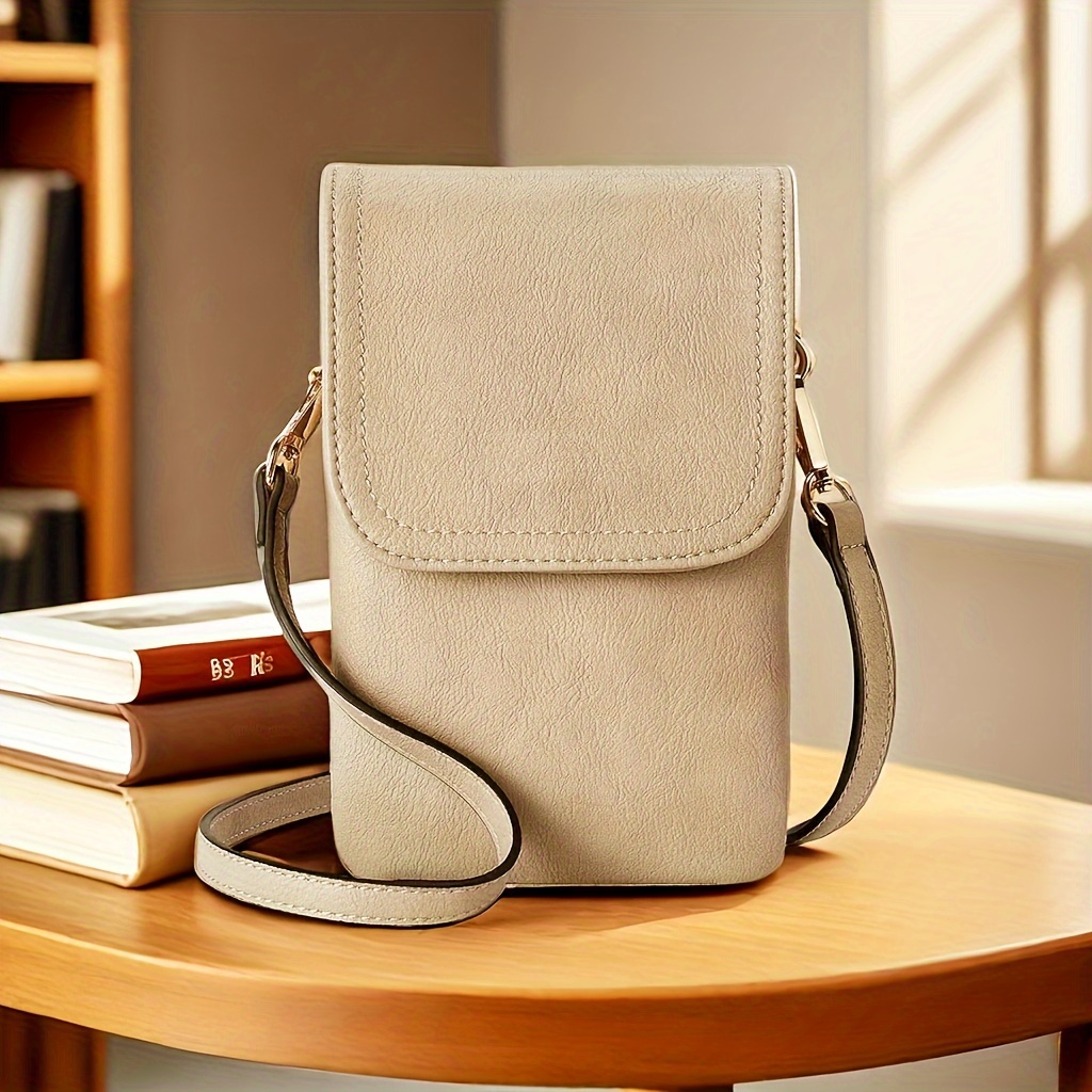 Minimalist PU Leather Womens Crossbody Bag Stylish Mobile Phone & Small Change Purse Single Shoulder Designer Handba