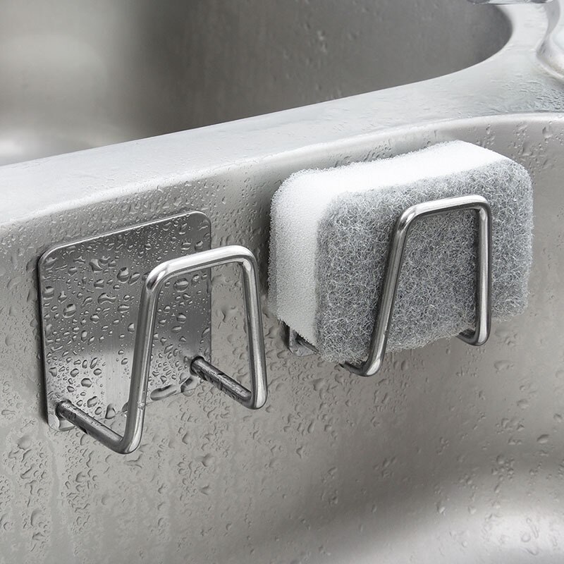 Sponge Hair Rack Stainless Steel Sink Sponge Rack for Kitchen Space Saver | Inspire Uplift