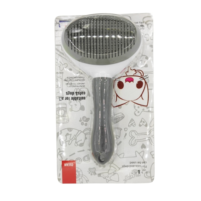 Self Cleaning Pet Hair Removal Comb for Cats and Dogs Grooming Brush & Slicker for Effortless Hair Removal