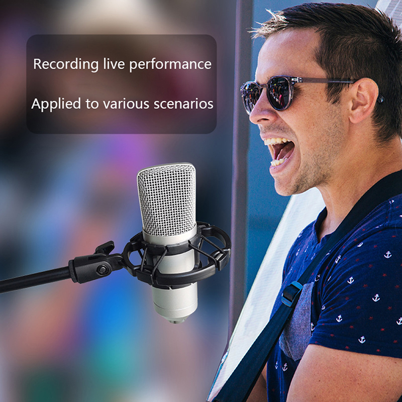Universal Professional Condenser Microphone Shock Mount Holder for Studio Recording Compatible with Large Mic Clips