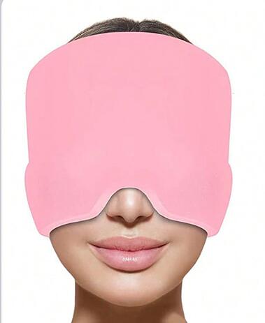 Gel Cold & Hot Head Ice Cap Black and Pink Sleep Mask for Head Massage and Health Care.