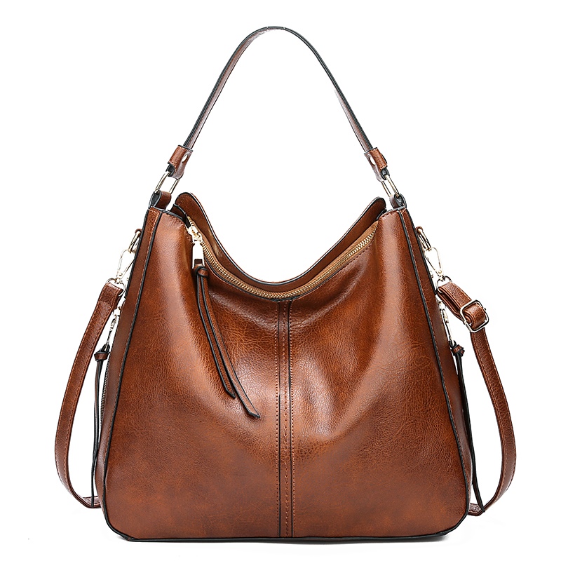 Elegant Vintage Women Designer Handbag Faux Leather Hobo Shoulder Bag Large Tote Bag for Women Crossbody Style