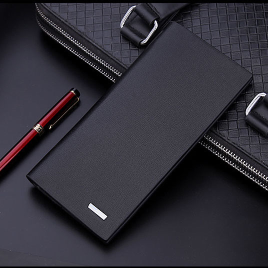 Mens Slim Microfiber Leather Wallet Long Purse for Men Thin & Stylish Genuine Leather Bifold Wallet