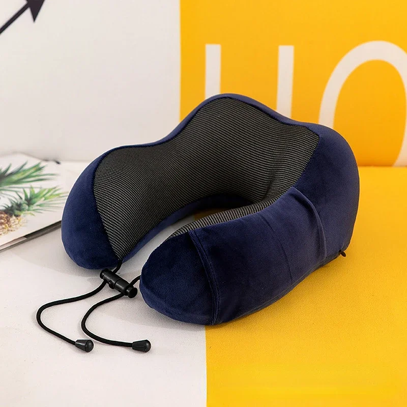 Soft U Shaped Memory Foam Neck Pillow for Travel & Sleeping, Cervical Support & Massage