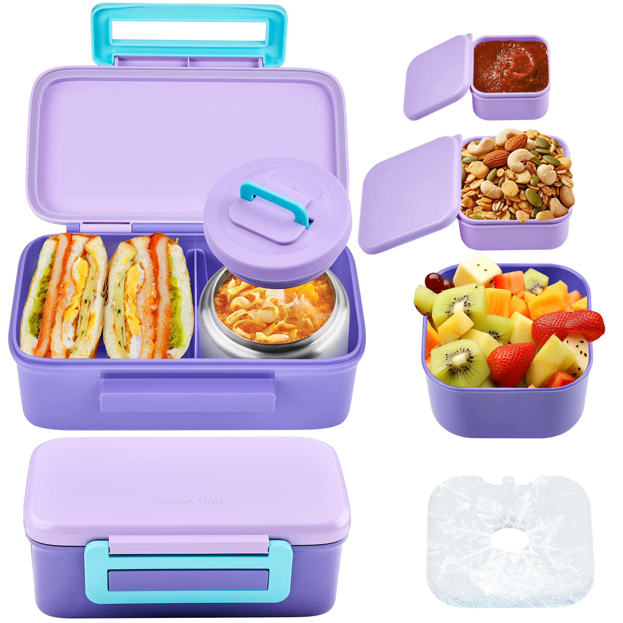 Compact Lunch Box Set with Insulated & Snack Containers | Inspire Uplift