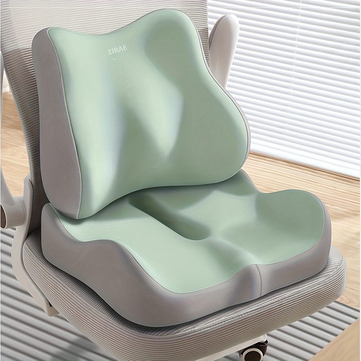 Ergonomic Memory Foam Car Seat Cushion and Lumbar Support Pillow for Back Pain Relief