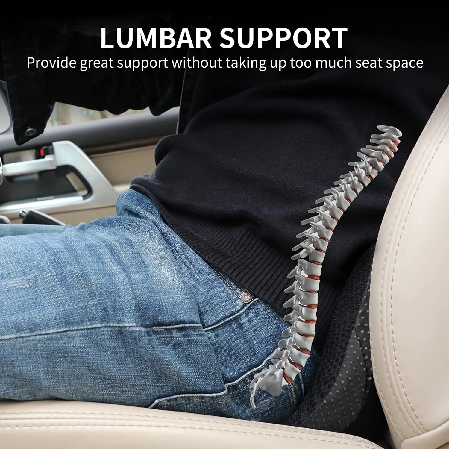 Memory Foam Car Seat Cushion for Sciatica and Lower Back Relief
