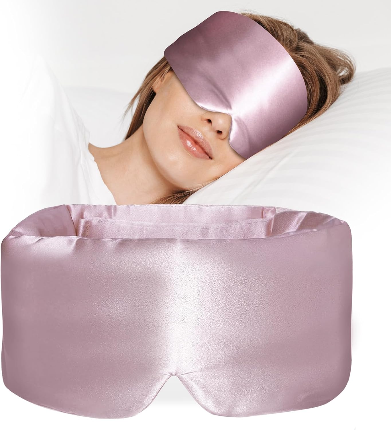 Silk Sleep Mask Large Comfortable Eye Cover for Sleeping Pressure Free & Complete Blackout for Women & Men