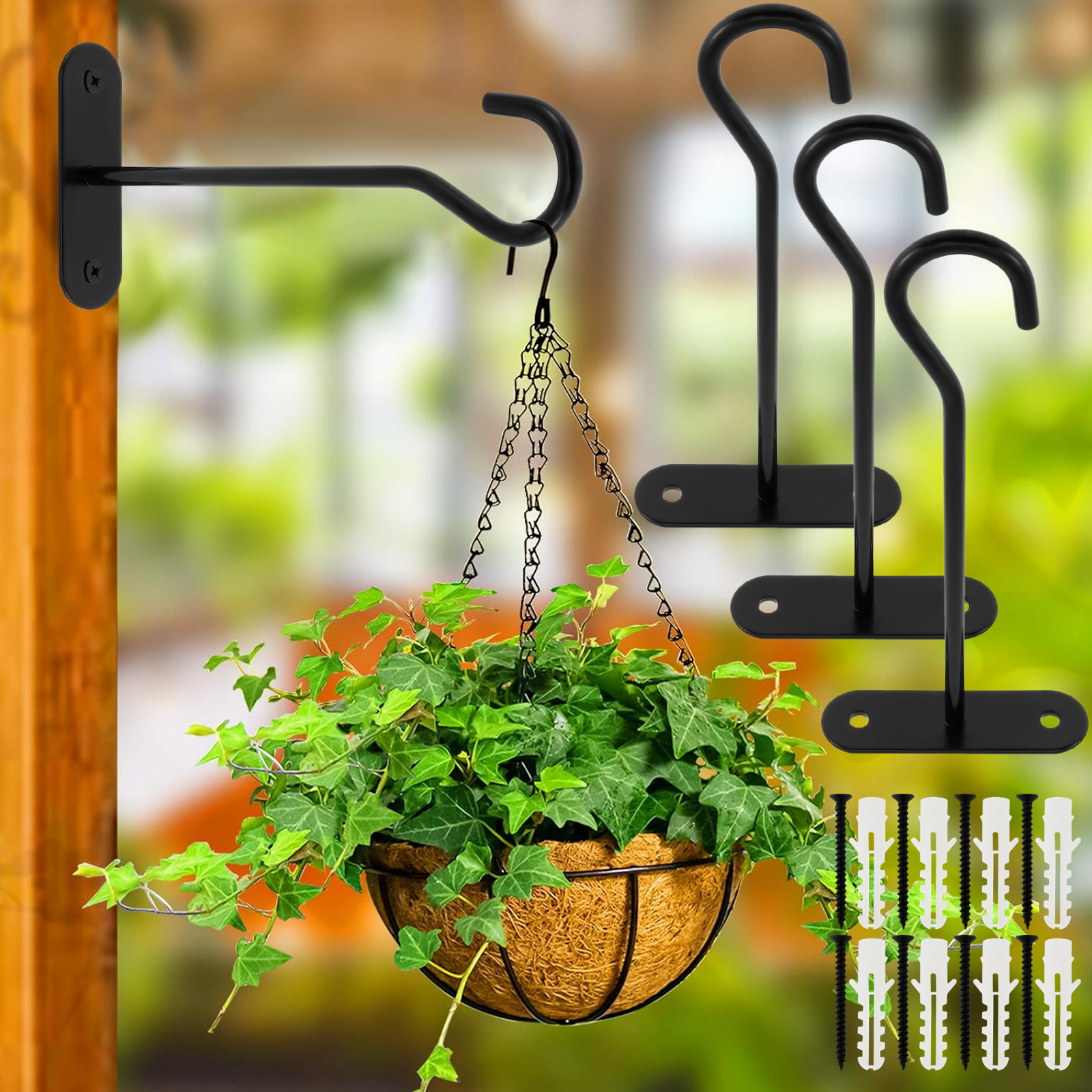 Heavy Duty Metal Plant Hooks for Hanging Baskets Bird Feeders Lanterns Wind Chimes Wall Mounted Outdoor Decoration